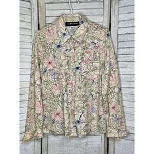 Sag Harbor Long Sleeve Floral Top Size 10